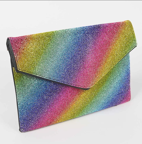 Rainbow Rhinestone Clutch