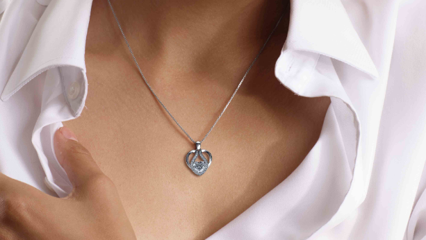 DEPHINI - Heart Necklace - 925 Sterling Silver