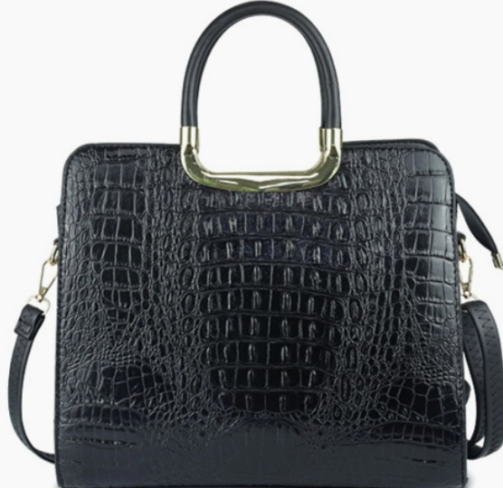 Black Croc Tote Bag