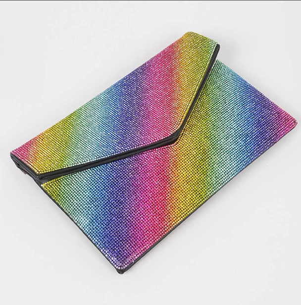 Rainbow Rhinestone Clutch