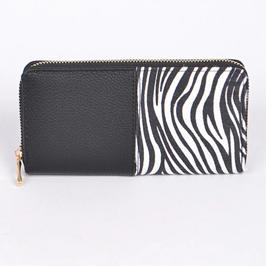 Half Zebra Half Plain Wallet