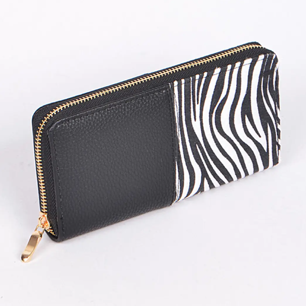 Half Zebra Half Plain Wallet