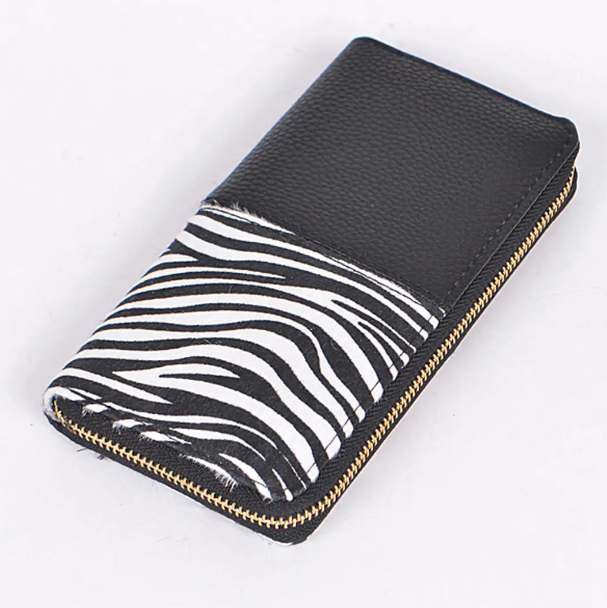 Half Zebra Half Plain Wallet
